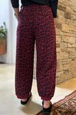 The Scamp Leopard Demi Bloom Pant Bordeaux